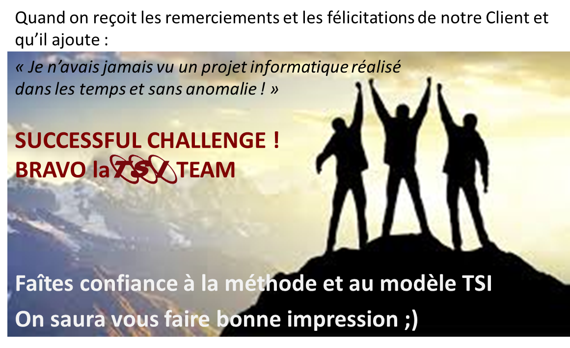 SUCCESSFUL CHALLENGE ! BRAVO la TSI TEAM #TSI #consulting #HUB #éditique #document #projet #challenge #printing #impression #traçabilité #CCM